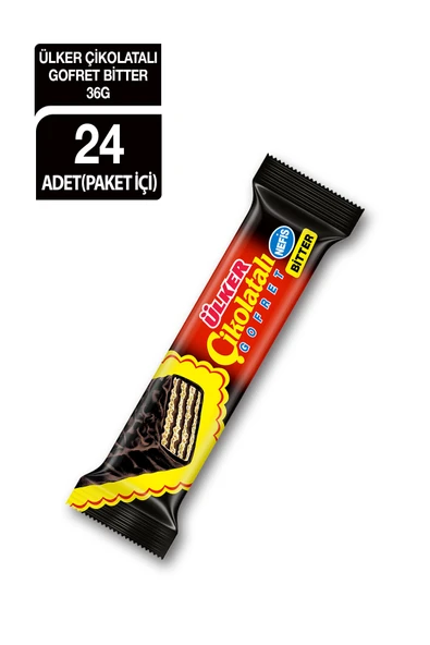 Çikolatalı Gofret Bitter - 36 gram - 24 Adet ürün görseli 1