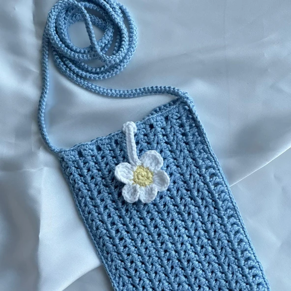 Pofuduk Hanmade Telefon Çantası PPB1 Mavi - Resim 5