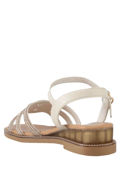 Stato Kadın Beyaz Taşlı Sandalet - Resim 4