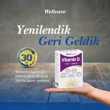 Wellcare Vitamin D3 1000 IU 30 ml - Resim 4