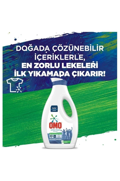 OMO Sıvı Deterjan Active Fresh Beyazlar 26 Yıkama 1690 Ml - Resim 5