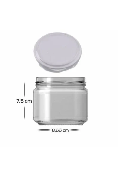 PAŞABAHÇE Cam Kavanoz 300 Cc Beyaz Metal Kapak 10 Ad. ürün görseli