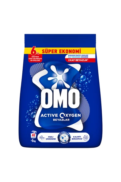 OMO Active Oxygen Beyaz Çamaşırlar Için Toz Deterjanı 6 Kg - Resim 2