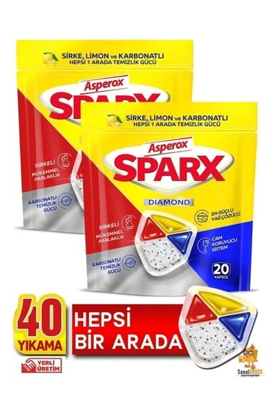 Sparx Diamond Bulaşık Kapsülü 20'li - Resim 2