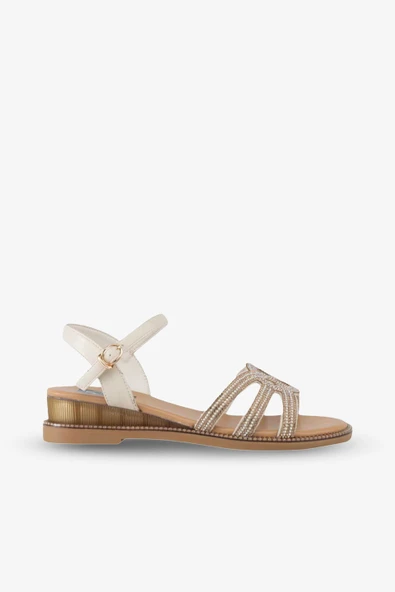 Stato Kadın Beyaz Taşlı Sandalet - Resim 2