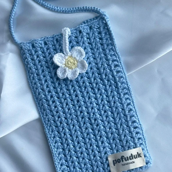 Pofuduk Hanmade Telefon Çantası PPB1 Mavi - Resim 3