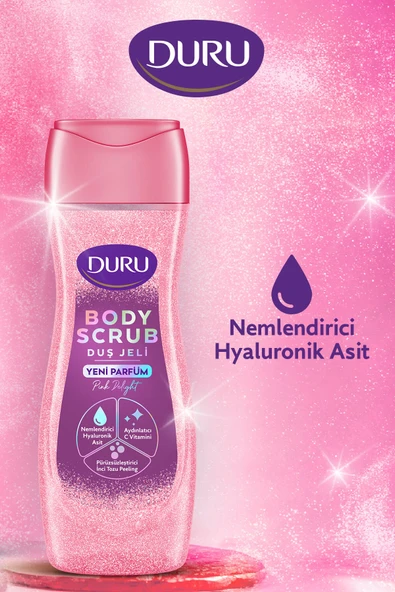 DURU Body Scrub Duş Jeli Pink Delight 2x450ml - 5
