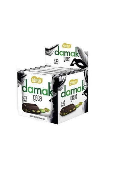 Nestlé Damak Gece %55 Kakao Antep Fıstıklı Bitter Çikolata 60g x 6 adet - Resim 2