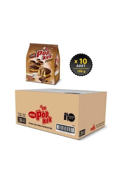 ÜLKER Popkek Mini Çikolatalı Kek 180 g x 10 Adet - Resim 2