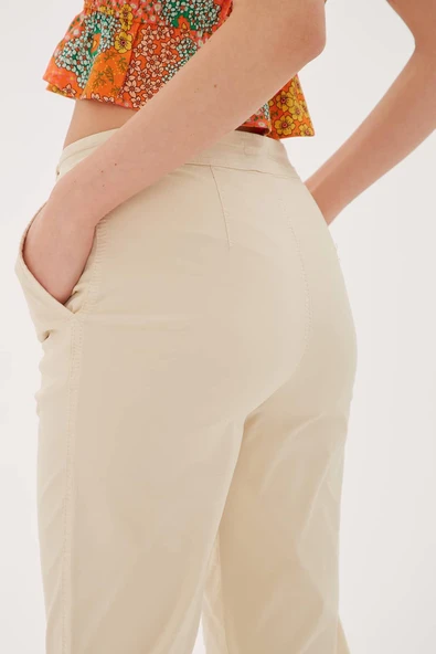 FASHION FRIENDS KADIN PAÇASI DÜĞME DETAYLI PANTOLON 25Y0312K1 - 5