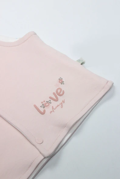 Bistyle Grow İn Love Çift Taraflı Bebe Yelek 18102 Pembe Ekru - 3
