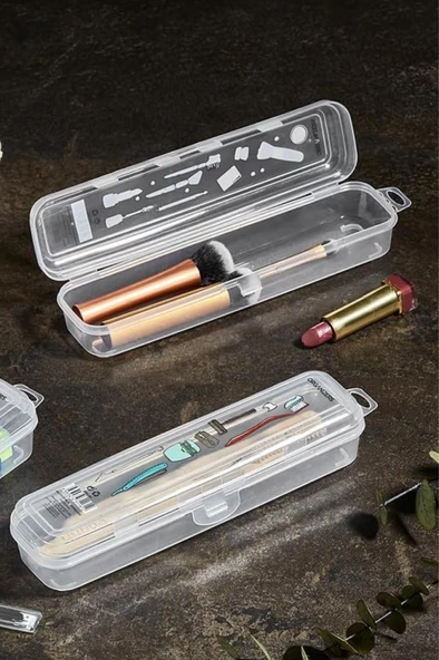 2’li Diş Bakım ve Makyaj Kutusu Seti, Fırça Macun Traş Makyaj Takı Kozmetik Aksesuar Saklama Kabı - Resim 5