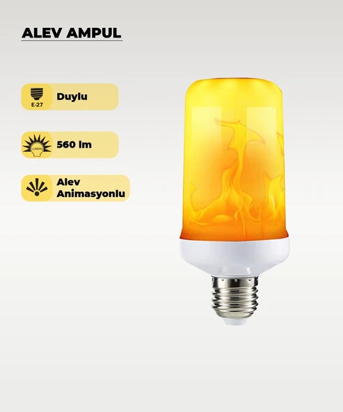 7W Alev Efektli Dekoratif Led Ampul - E27 Duy ürün görseli