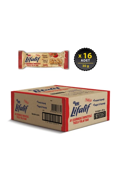 ETİ Lifalif Ay Çekirdekli Domatesli Tuzlu Yulaf Bar 30 G X 16 Adet - Resim 2