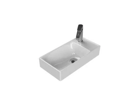 Turkuaz Sharp Etajer Uyumlu Lavabo 50*25 cm (Sağdan Batarya Delikli) ürün görseli 1