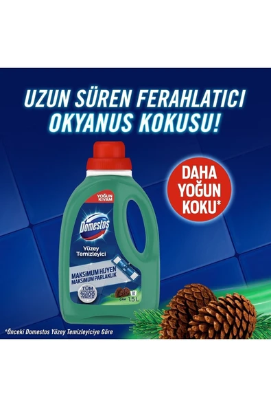 Domestos Yüzey Temizleyici Çam Maksimum Hijyen Tüm Yüzeyler Için Yüzey Temizleyici 1500 Ml - Resim 3