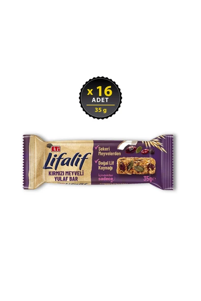 ETİ Lifalif Kırmızı Meyveli Yulaf Bar 35 g x 16 Adet ürün görseli