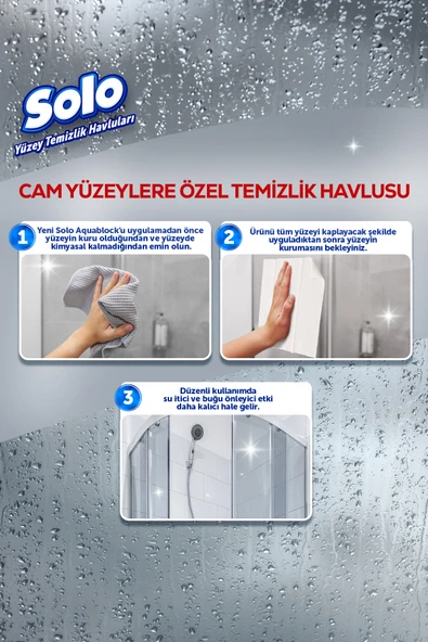 Aquablock Cam Yüzeylere Özel Temizlik Havlusu 3'lü 90 Yaprak - 4
