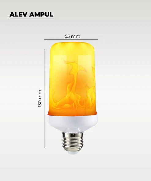 7W Alev Efektli Dekoratif Led Ampul - E27 Duy - Resim 2