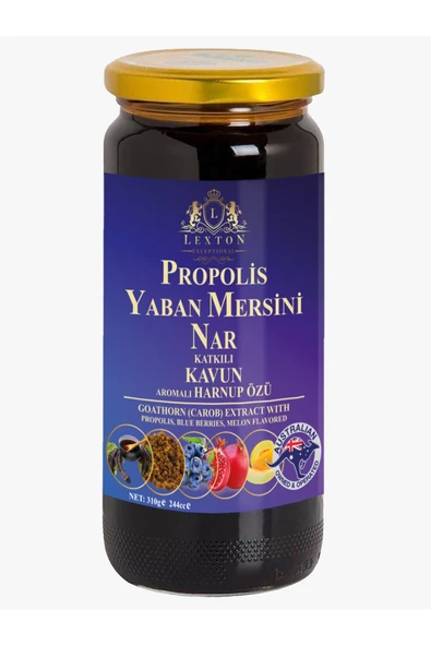 Propolis Yaban Mersini Nar Katkılı Kavun Aromalı Harnup Özü 310 gr