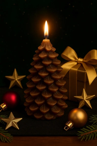 Romantik Ortam Işığı Rustik Dekor Kozalak Şekilli Mum El Yapımı Doğal Çam Kozalağı Mum Hediye 10x7CM - Resim 3