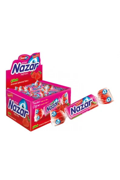 Nazar Şekersiz Sakız Çilek Aromalı X 100 Adet ürün görseli 1