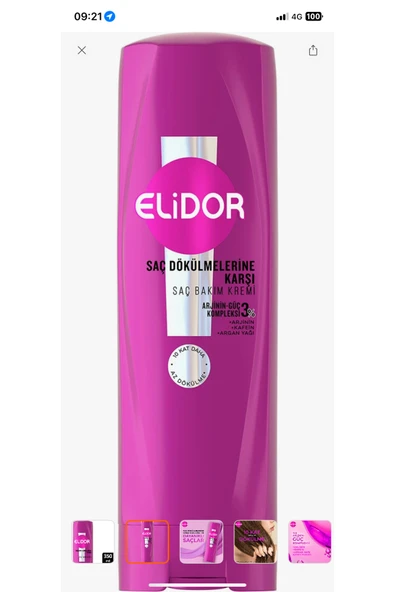 ELİDOR saç dökülmelerine karşı saç bakım kremi 350 ml - Resim 2