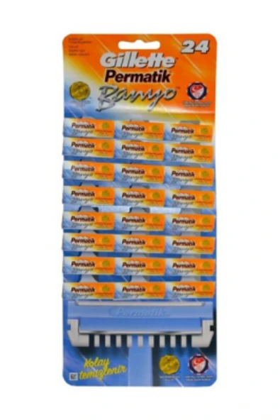 GİLLETTE PERMATİK BANYO SAPLI JİLET KARTELA 48 ADET (4434) ürün görseli 1
