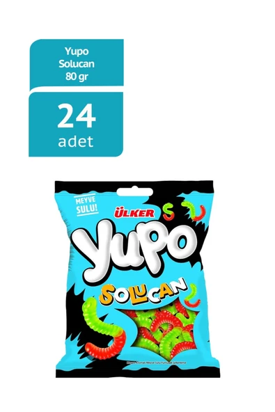ÜLKER Yupo Solucan Meyve Sulu 80 g 24 Adet Jelibon ürün görseli 1