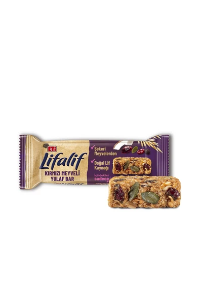 ETİ Lifalif Kırmızı Meyveli Yulaf Bar 35 g x 16 Adet - Resim 3
