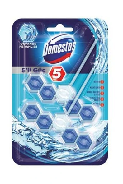 Domestos Wc Blok 5'Li Güç Okyanus Ferahlığı 2'Li Paket ürün görseli 1