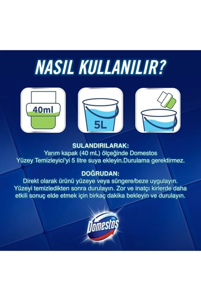 Domestos Yüzey Temizleyici Çam Maksimum Hijyen Tüm Yüzeyler Için Yüzey Temizleyici 1500 Ml - Resim 4