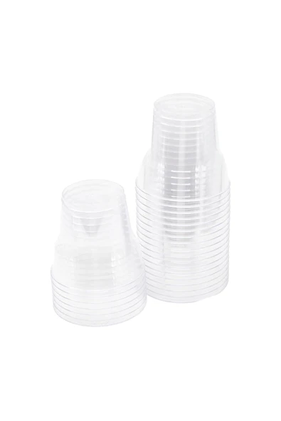 Sert Plastik Mika Kristal Bardak 25 Adet 1 Pk - Resim 4