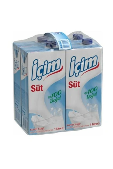 ÜLKER Içim Süt Uht Yarım Yağlı 1 Lt X 4 Adet