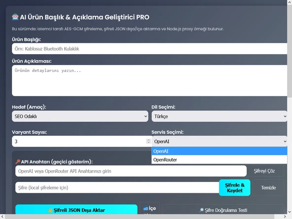 AI Ürün Başlık & Açıklama Geliştirici PRO - 4