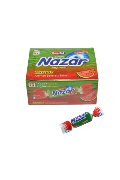 NAZAR 100 adet Karpuz Aromalı Nazar Sakız - Nostaljik Hediye Sakız ürün görseli 1