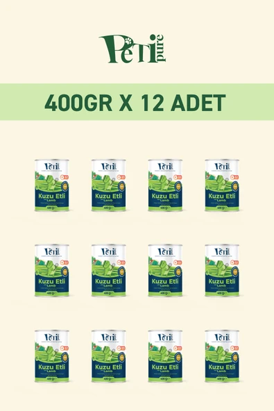 Petipure Kuzu Etli Yaş Konserve Yetişkin Kedi Maması, Jöle İçinde Parça Etli, 400 gr x 12 Adet - 2