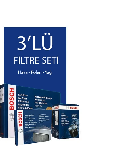 BOSCH Fiat Linea 1.3 Dizel Filtre Bakım Seti EURO 4 (2007-2017) 3 Lü ürün görseli
