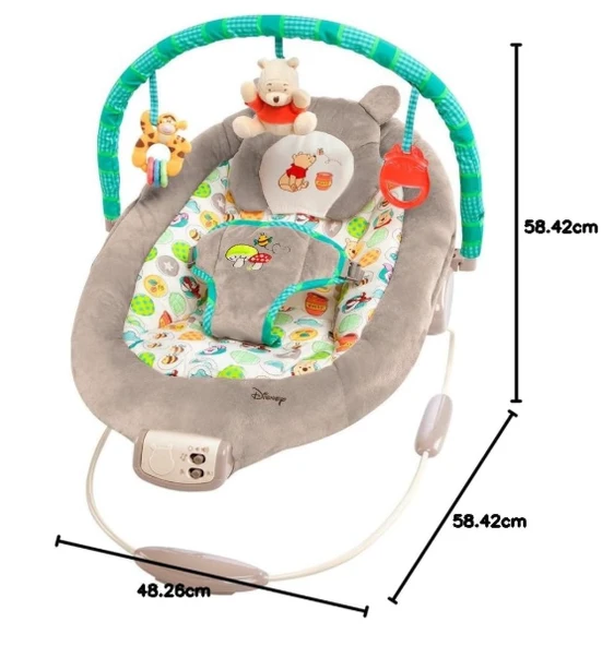 Bright Starts Winnie The Pooh Dots & Hunny Pots Sallanan Bebek Titreşimli Ana Kucağı - Resim 5