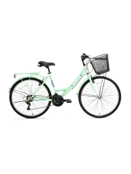 Bisan Lotus 26 V Fren 21 Vites 26 Jant Kadın Şehir Bisikleti Mint Yeşili Beyaz 44 Kadro ürün görseli