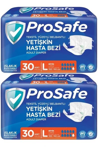 Hasta Bezi Yetişkin Bel Bantlı Tekstil Yüzey L - Large - Büyük Boy 60 Adet (2PK*30)