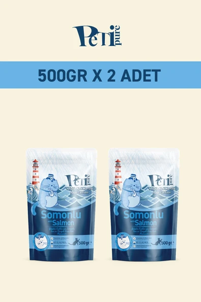 Petipure Somonlu Kuru Yetişkin Kedi Maması 1 Kg - 2