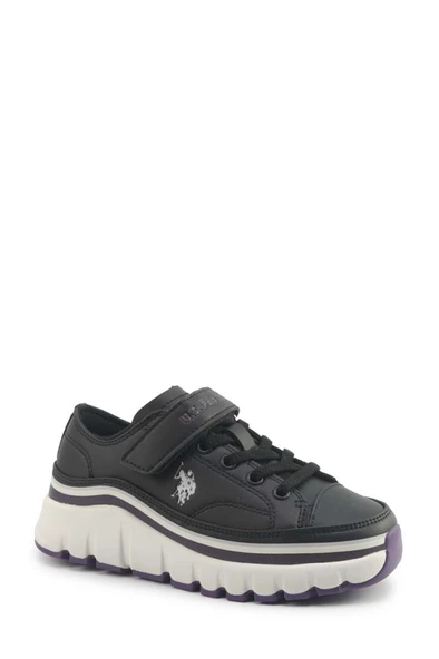 U.S. Polo Assn. KENTA JR 5PR 102032553 Kız Çocuk Sneaker Ayakkabı Siyah Mor 31-35 - 2