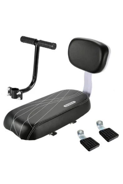 Bisiklet Arka Çocuk Koltuğu Sırt Dayamalı (Basamaklı - Gidonlu) Bagaj Koltuğu PEMBE - Resim 3