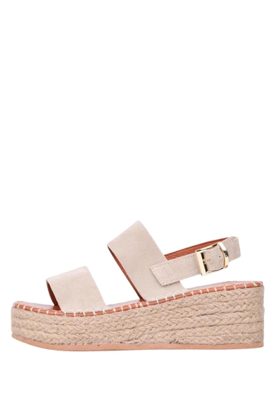 Stato Kalın Taban Kadın Sandalet Vizon - Resim 5