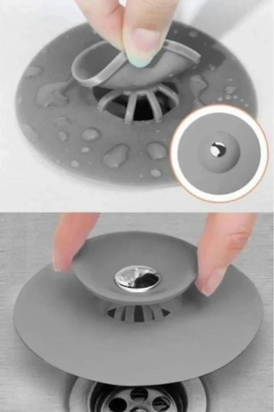 Çok Amaçlı Lavabo Gider Tıkacı | Silikon Süzgeç ve Tıpa | Mutfak, Banyo, Küvet Uyumlu - Resim 4