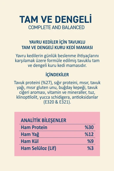 Petipure Tavuklu Kuru Yavru Kedi Maması 3 Kg - 3