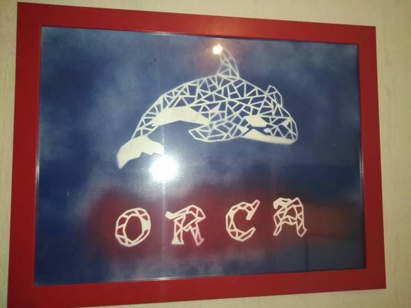 Origami/Pochoir Orque- Origami/Stencil Orca/Killer Plastik Aparat