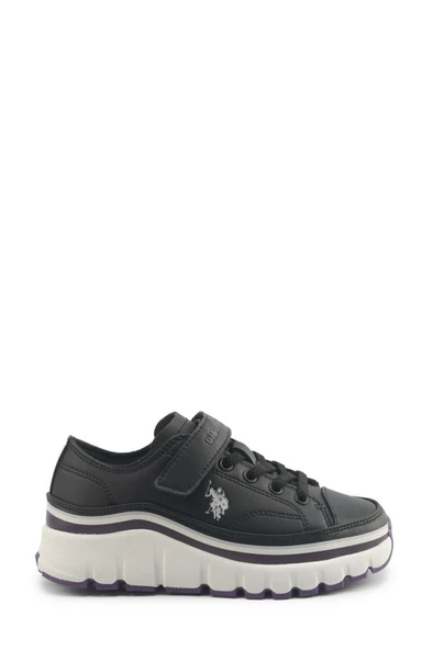 U.S. Polo Assn. KENTA JR 5PR 102032553 Kız Çocuk Sneaker Ayakkabı Siyah Mor 31-35