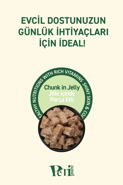 Petipure Kuzu Etli Yaş Kedi Maması 85 gr x 24 Adet – Jöle İçinde Parça Etli - Yetişkin Kedi - 5